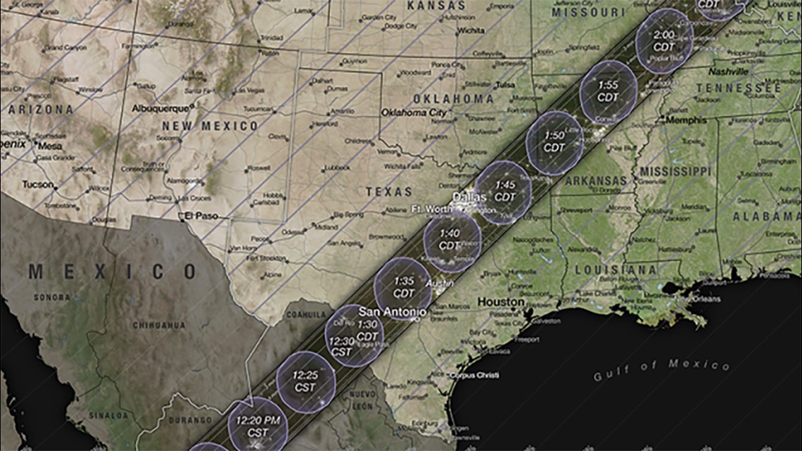 April 8 solar eclipse: These Texas locations will spend the longest time in totality