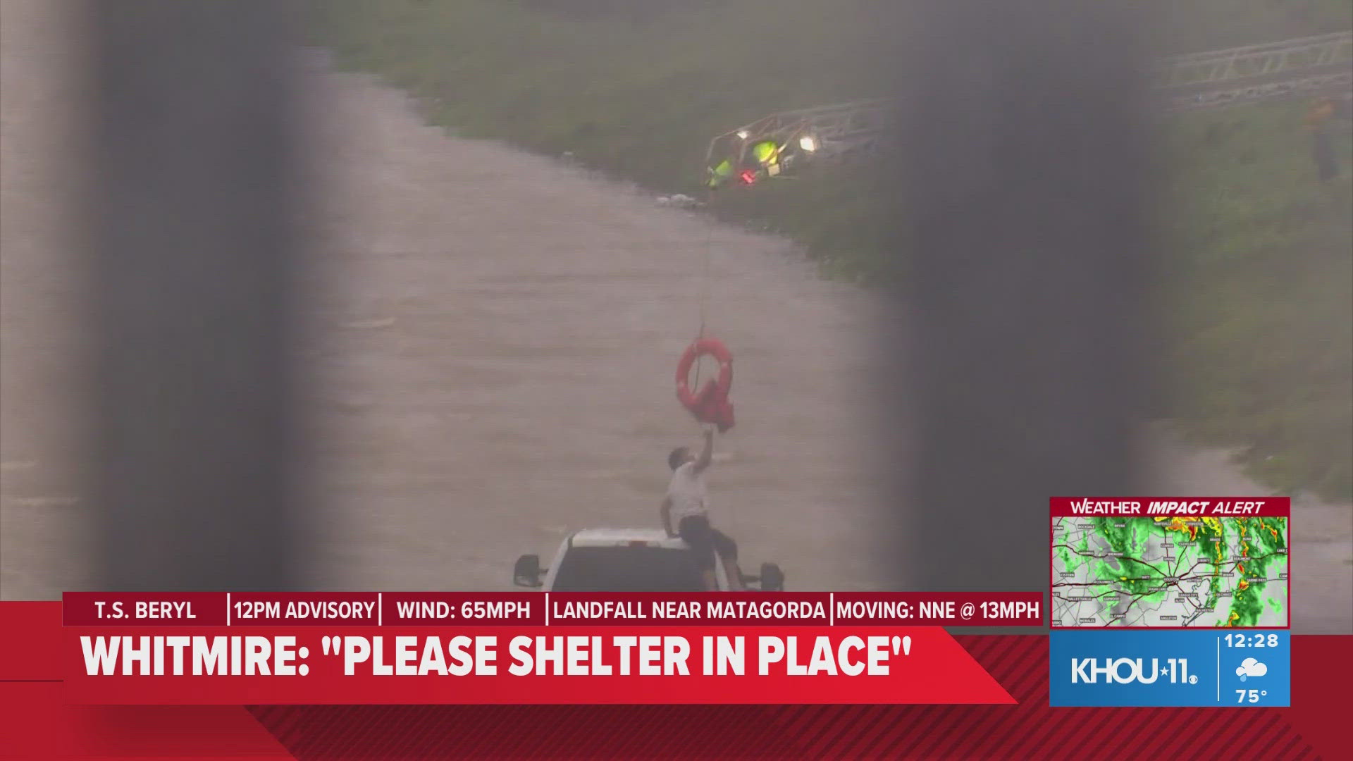 Beryl made landfall as a Category 1 hurricane near Matagorda, Texas, at 3:55 a.m., according to the National Hurricane Center.