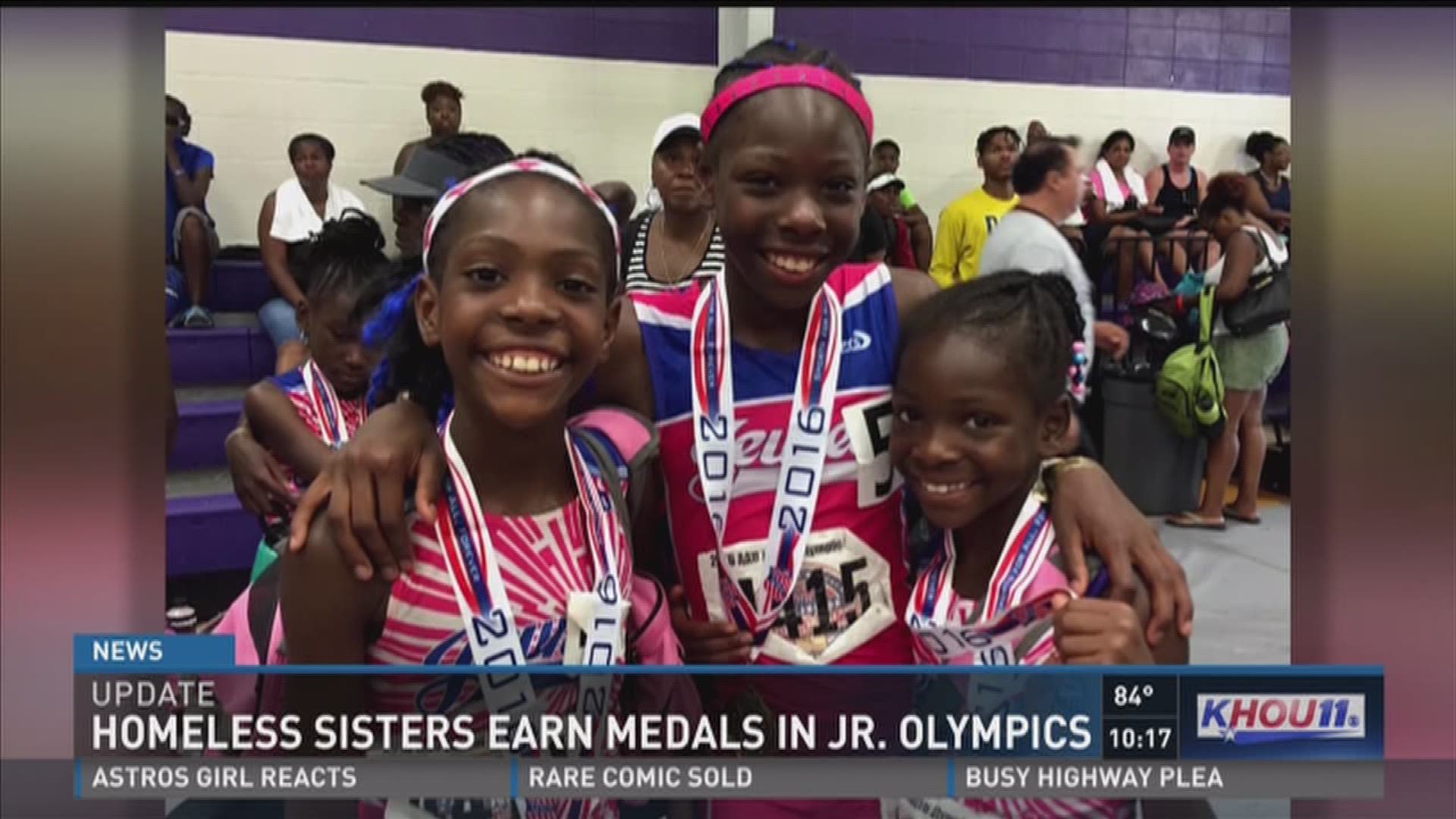 Homeless sisters win medals at junior olympics