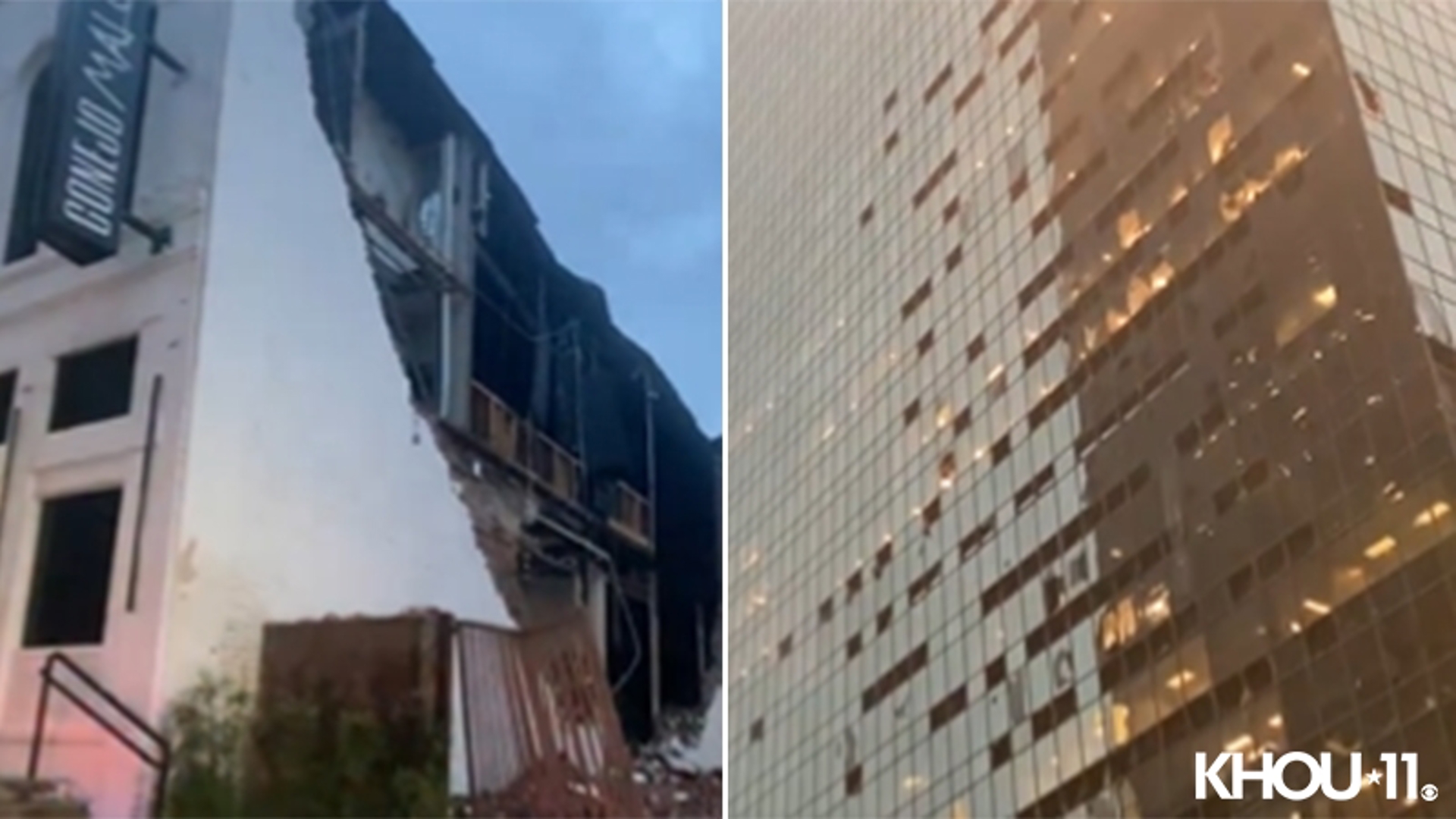 Our crews report heavy damage in downtown Houston after a fierce thunderstorm roared through the area Thursday evening. At least 4 people were killed.