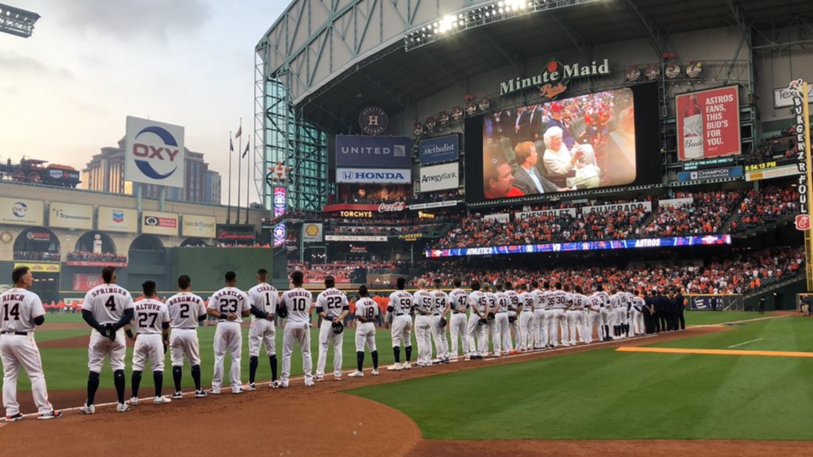 Sweet Tribute to George H.W. and Barbara Bush Gives Astros' Houston Opening  Day a Touching Tone