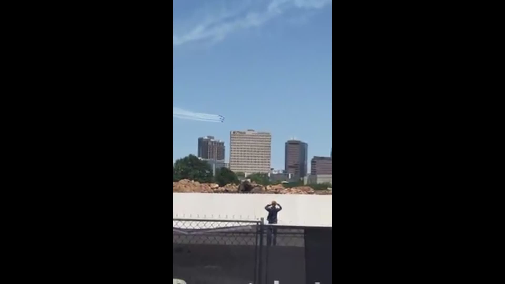 Zachary Beechinor shot this video of the Blue Angels flying through the Texas Medical Center.