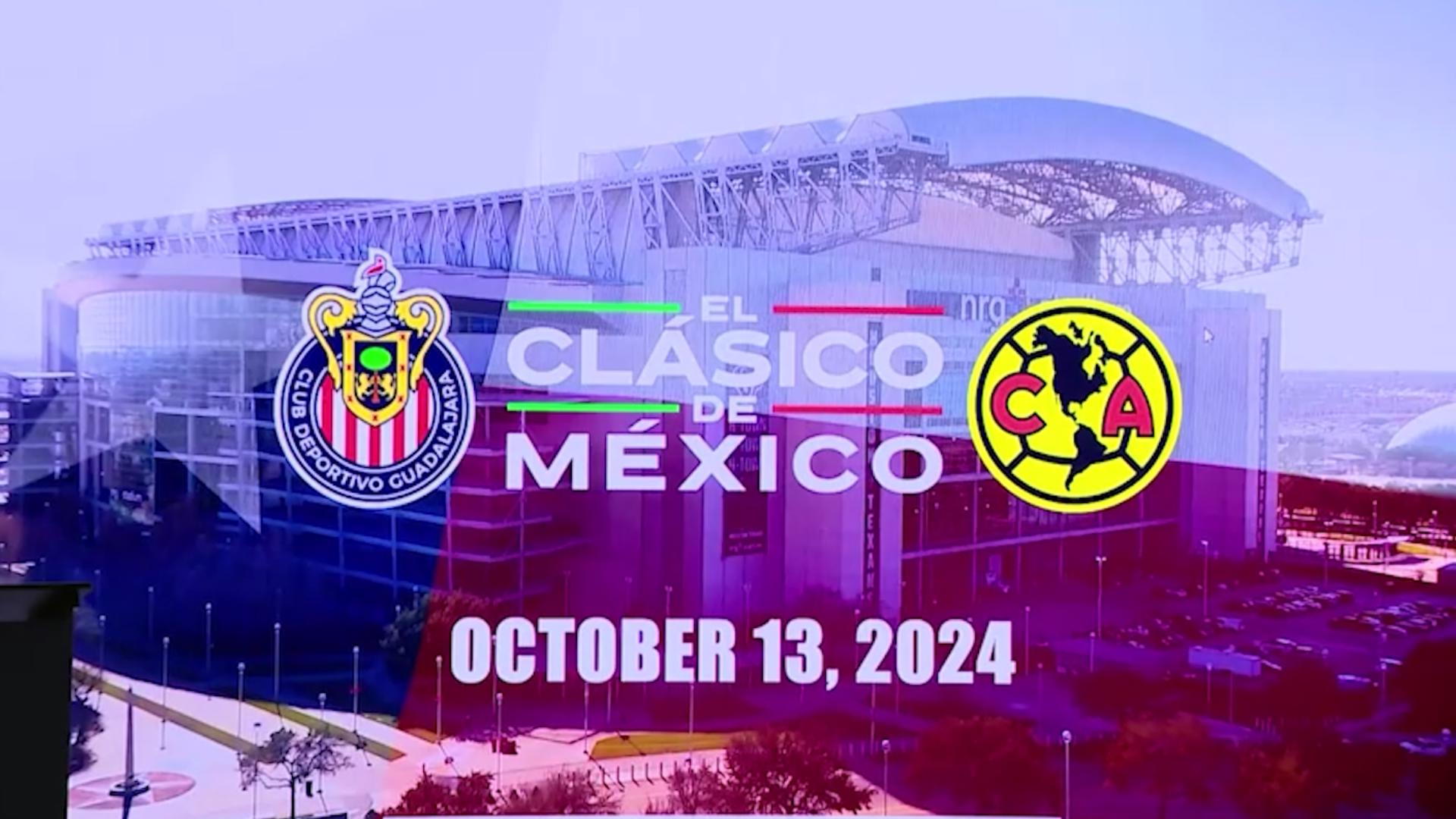 The wildly popular friendly match event between Chivas of Guadalajara and Mexico City's Club América will be held at NRG Stadium on Oct. 13, 2024.