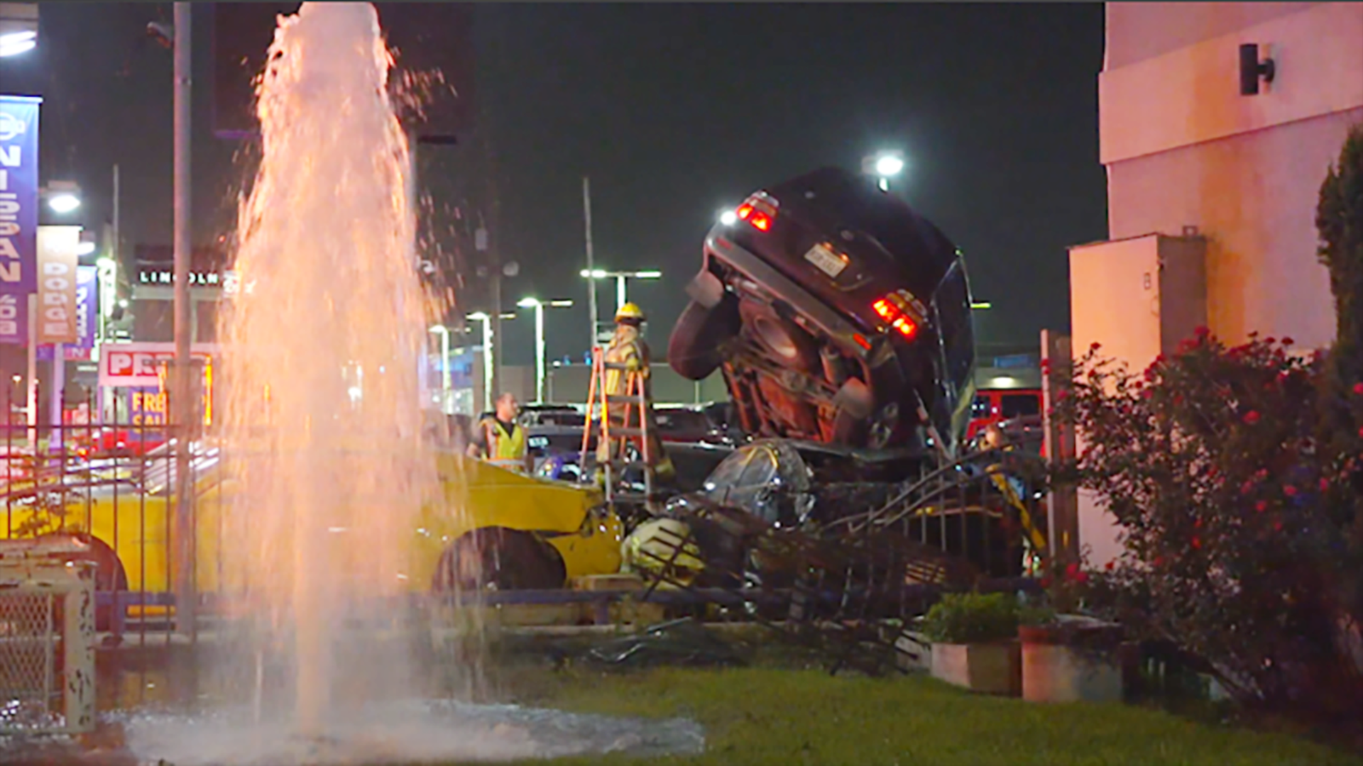Around 8:30 p.m. on April 20, 2020, a woman was in the southbound lanes of the North Freeway near Louetta when she crashed into a fire hydrant and then over a fence.