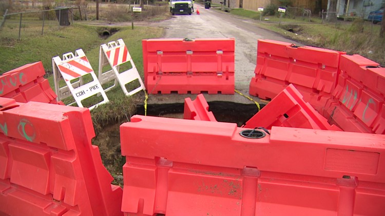 'Is that what it takes?' | Frustrated Acres Homes resident wonders why it took a FB post to get a massive sinkhole repaired
