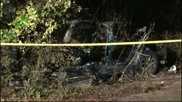 PCT4: Two killed when Tesla catches fire after crashing into tree in Spring