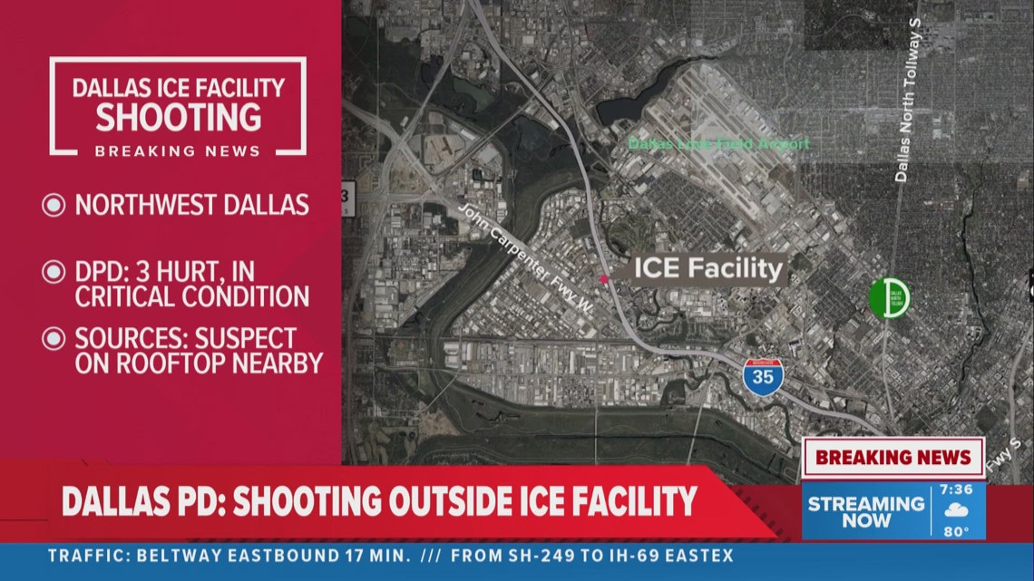 3 critically hurt shooting at Dallas ICE facility, shooter found dead ...