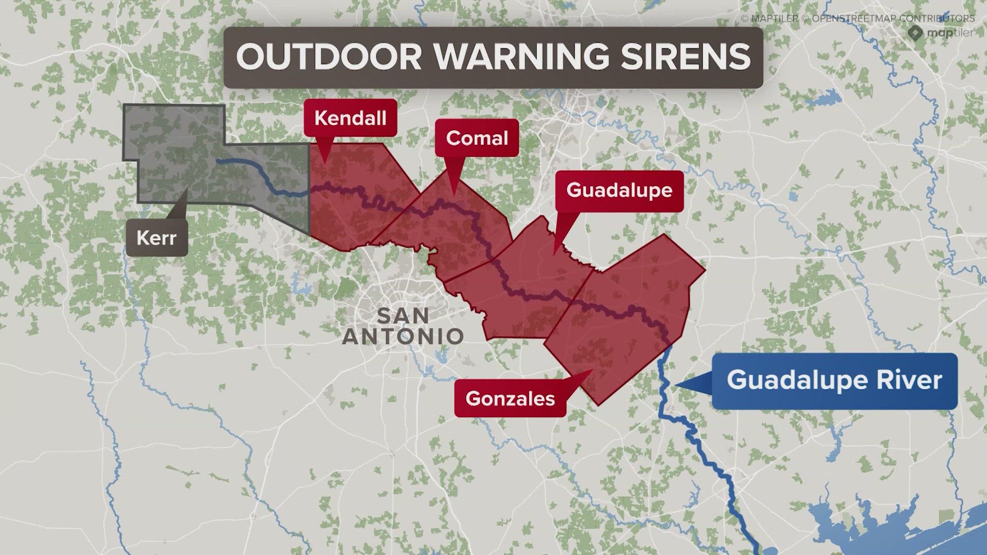 Pushback from residents in 2017 might be the reason why there were no emergency sirens along the Guadalupe River in Kerr County.