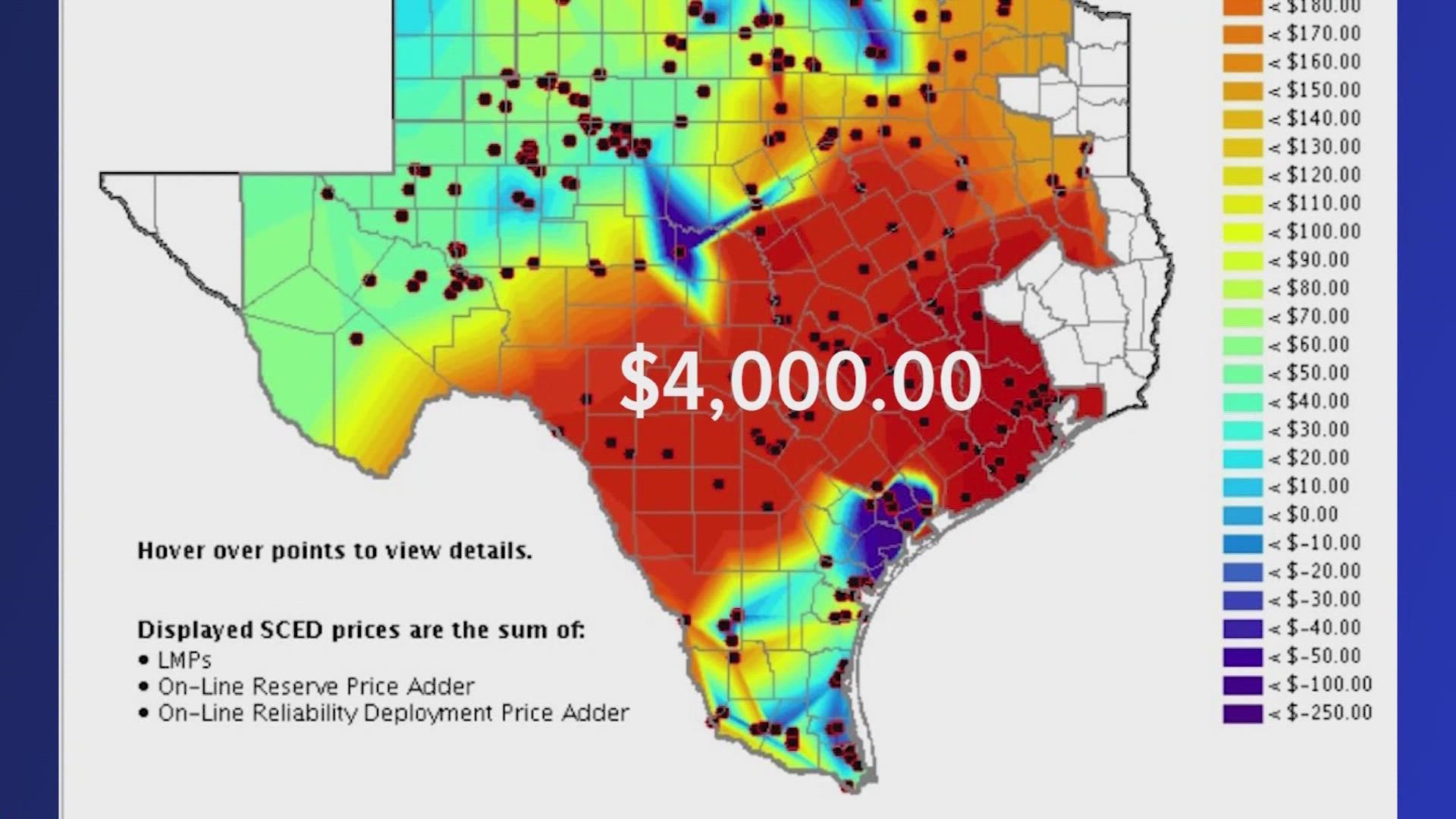 ERCOT’s website showed that at its peak, the statewide average was $1,664.18 per megawatt hour. Most of Greater Houston’s was much higher.