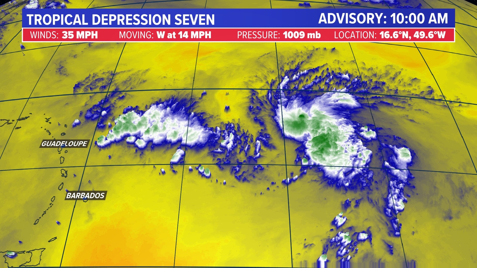 Tropical Depression Seven is expected to become Tropical Storm Fiona as it approaches the Leeward Islands.