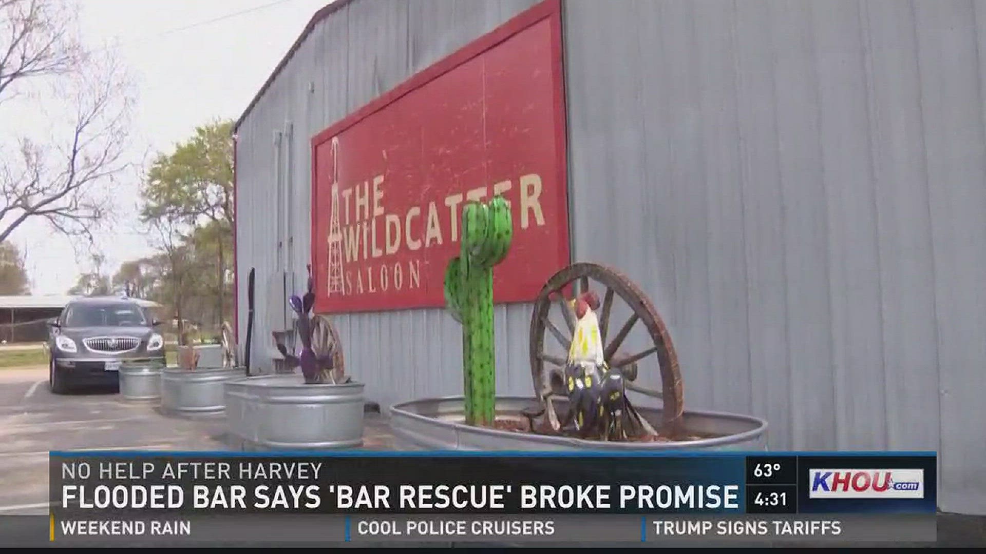 A Katy bay owner says popular make-over TV show, "Bar Rescue," promised to help him renovate his bar after Harvey but then they pulled the plug.