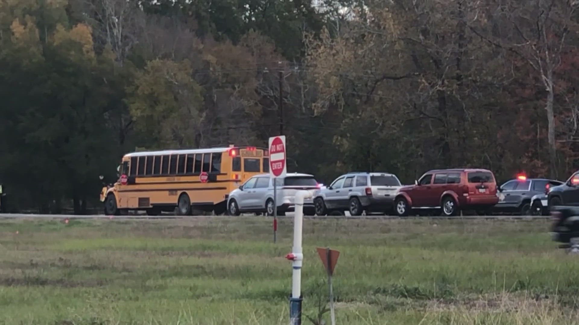 One mother said she doesn't think it's safe to drop children off along such a busy highway, despite warning signs that are in the area.