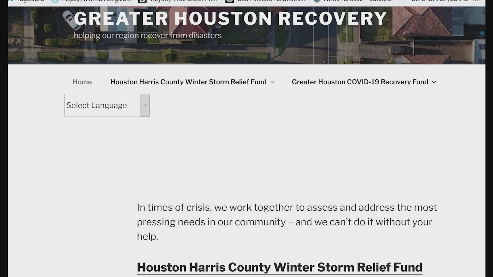 Houston and Harris County have established a relief fund for residents needing help repairing their homes after the winter storm. Donations are needed.
