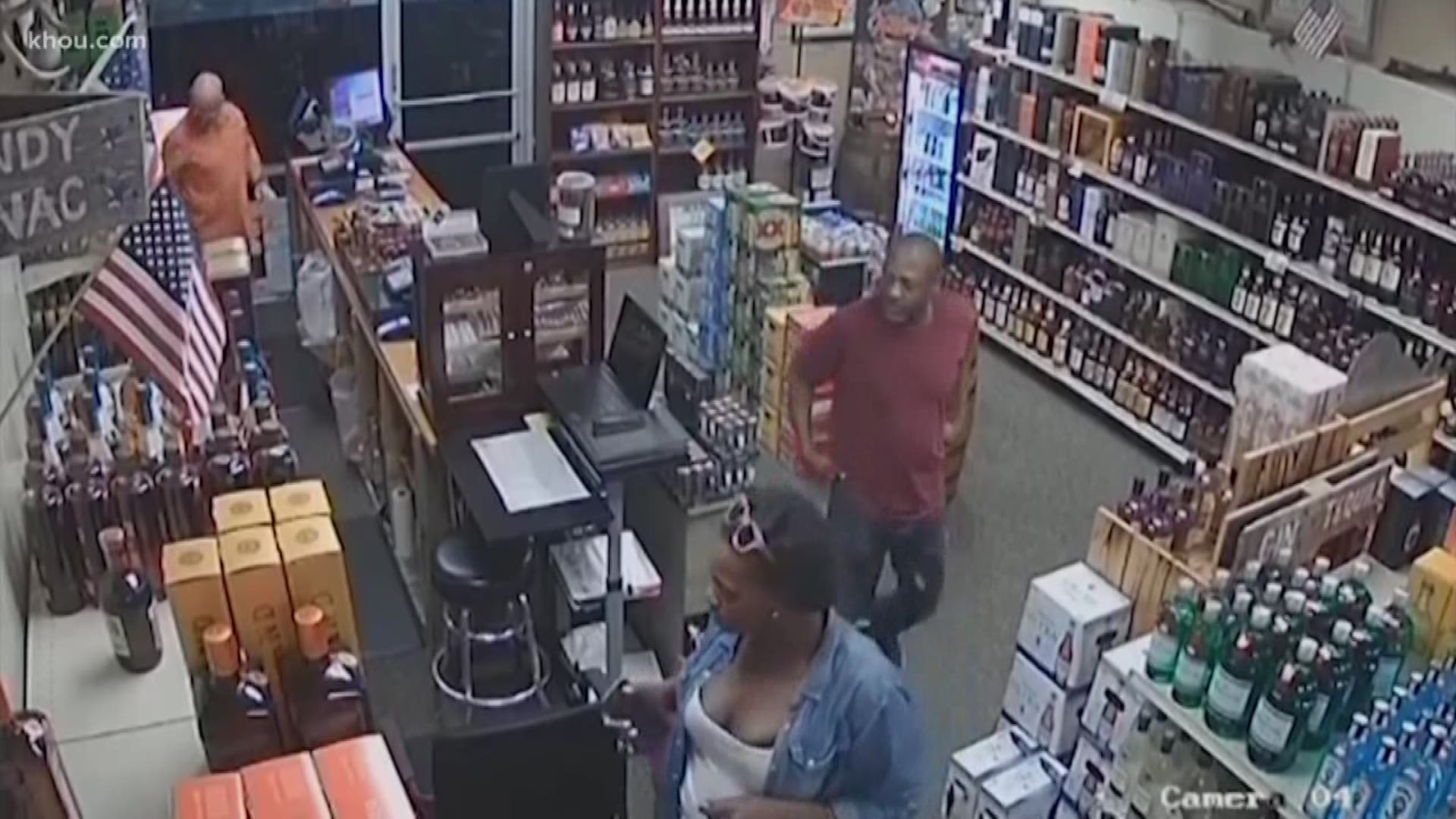 La Porte police are hoping someone can identify a couple caught on surveillance video stealing Hennessy bottles from a liquor store.