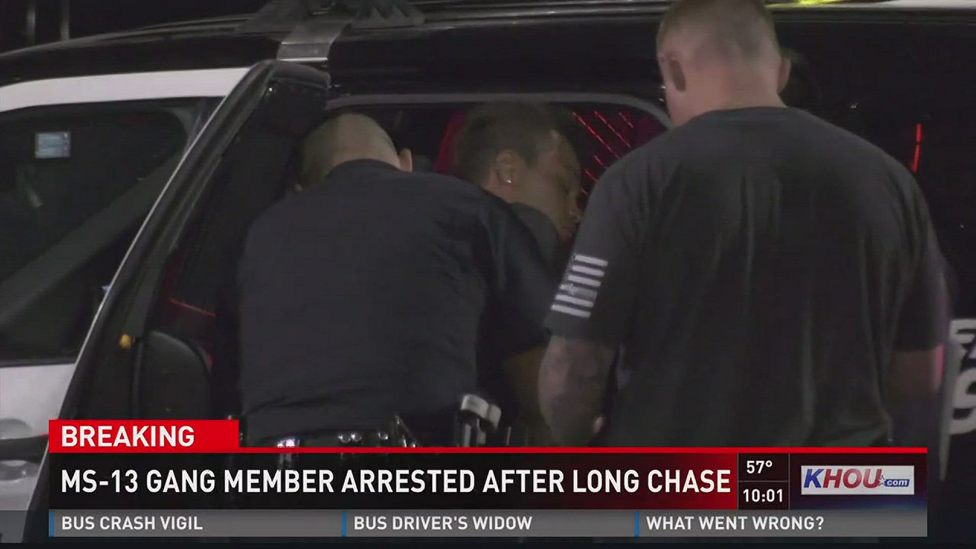 A MS-13 gang member is in custody after kidnapping a 14-year-old and leading a police on a long, high-speed chase.