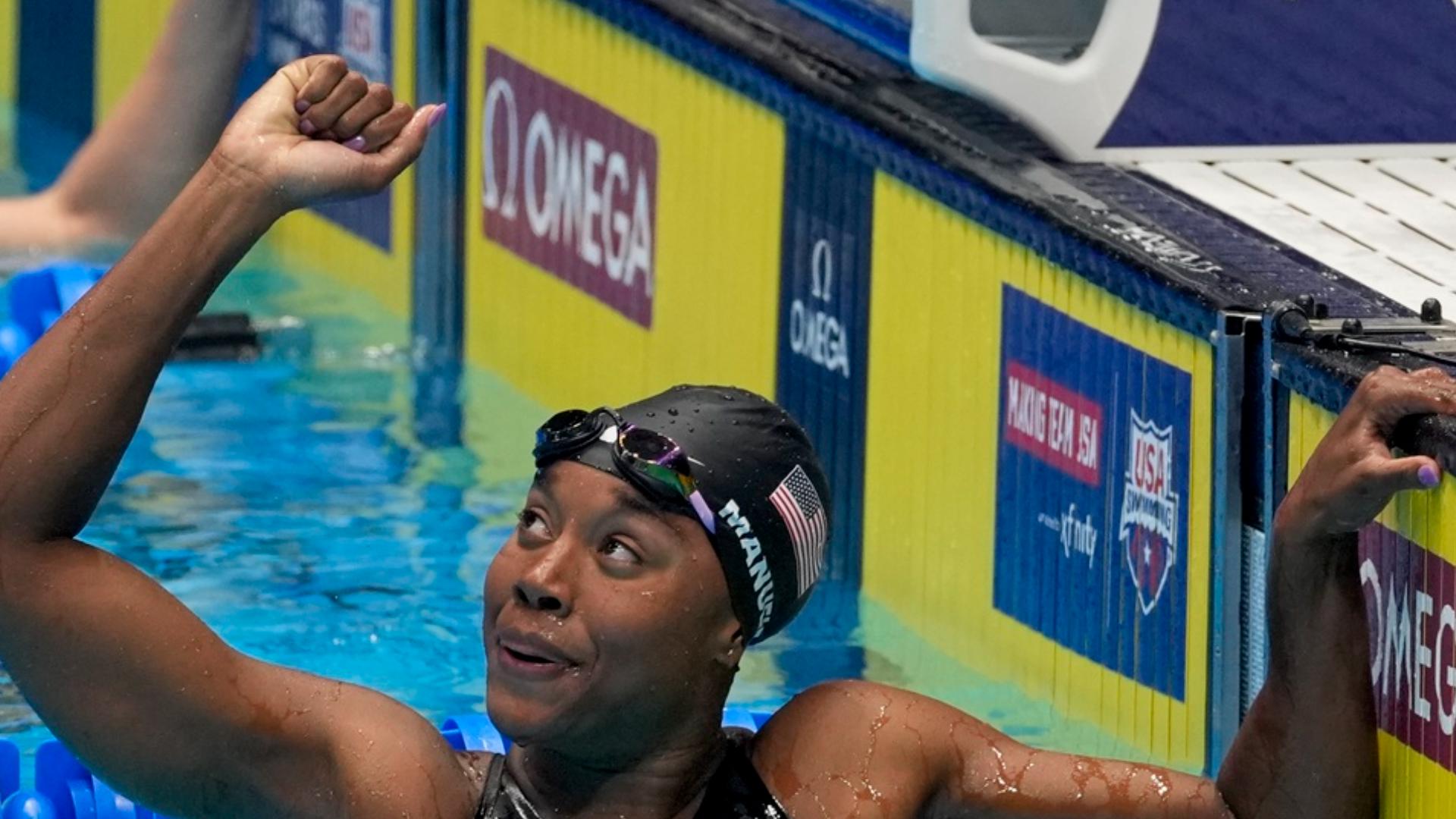 Simone Manuel, of Sugar Land, claimed a relay spot with a fourth-place finish after bouncing back from overtraining syndrome.