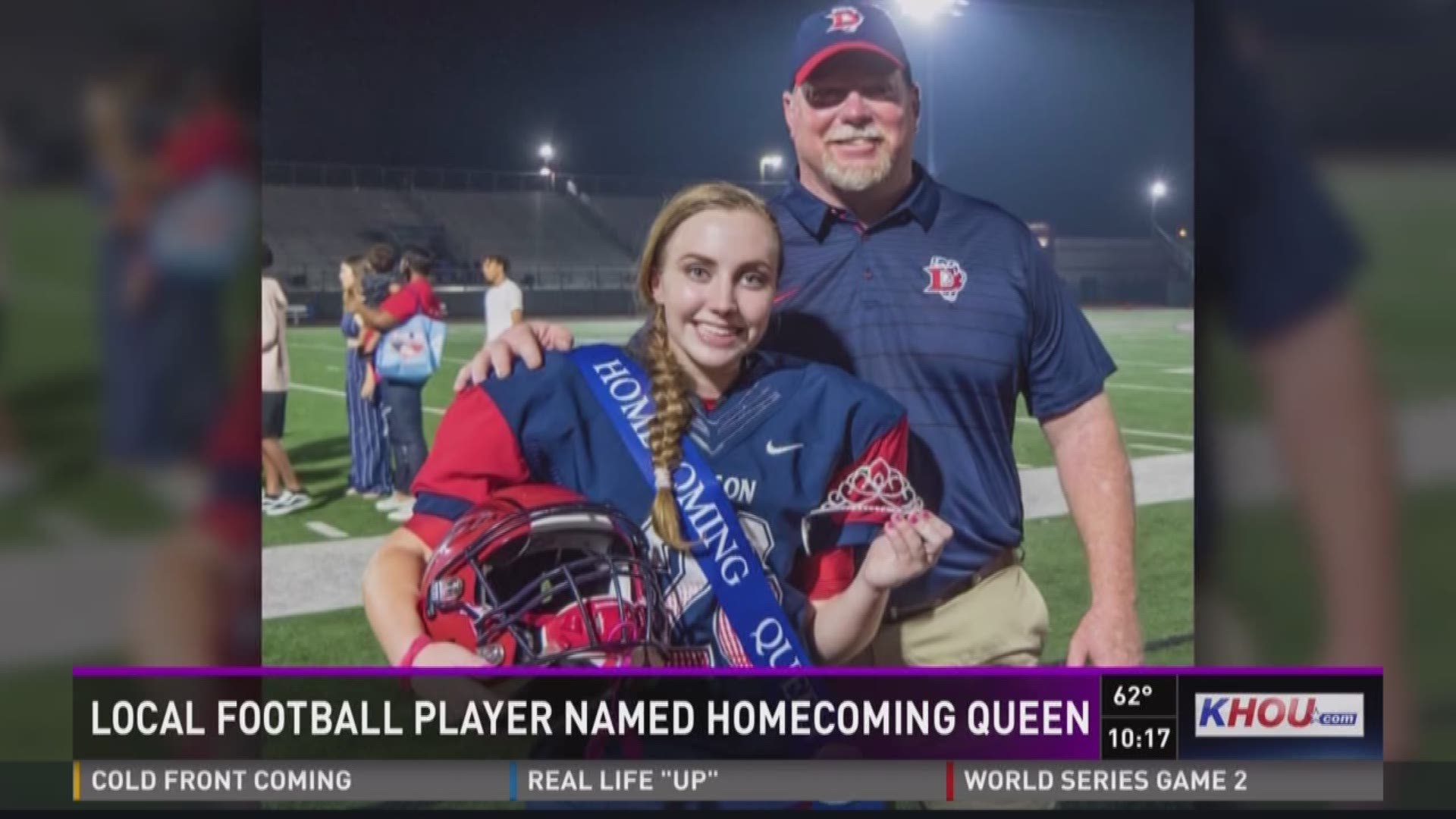 A local high school football player is making headlines around the country after she was crowned homecoming queen at her school. 