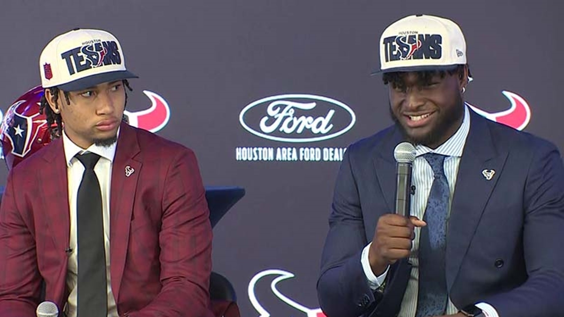 The Houston Texans officially introduced their franchise quarterback C.J. Stroud and LB Will Anderson Jr., drafted second and third in the first round.