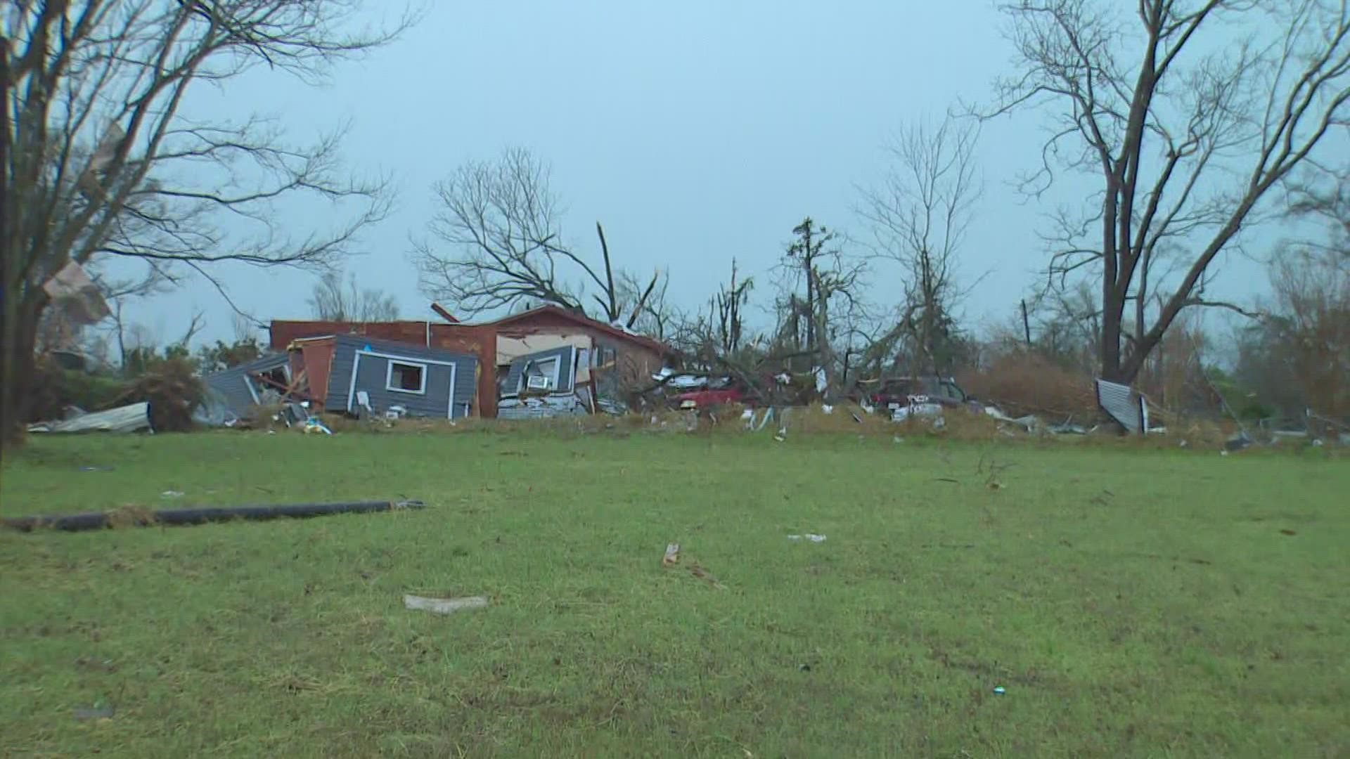 Crockett, in Houston County, was one of the hardest hit communities as powerful thunderstorms barreled  through Texas overnight. A tornado caused extensive damage.