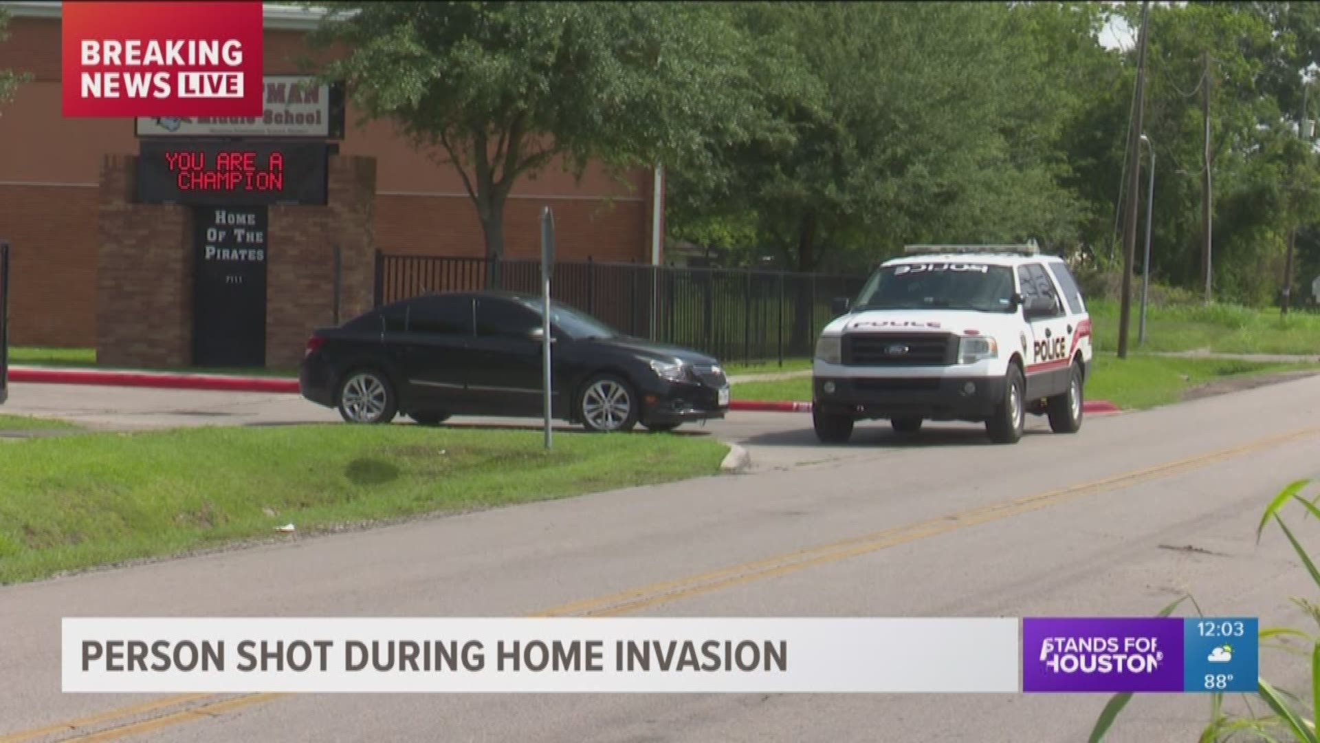 Police are investigating at shooting in southeast Houston they believe might have started as a home invasion at an apartment complex Wednesday morning.