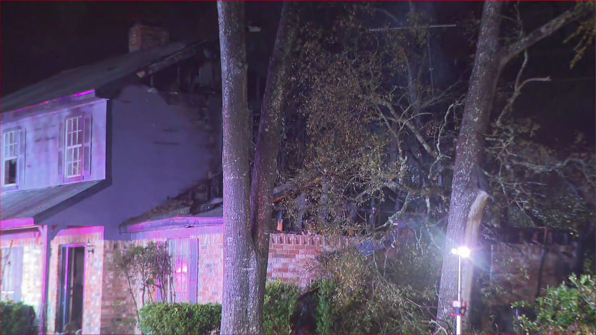 Vacant home in Cypress caught fire after a tree fell on a gas meter during Wednesday's storms leading to an explosion, fire officials confirmed.