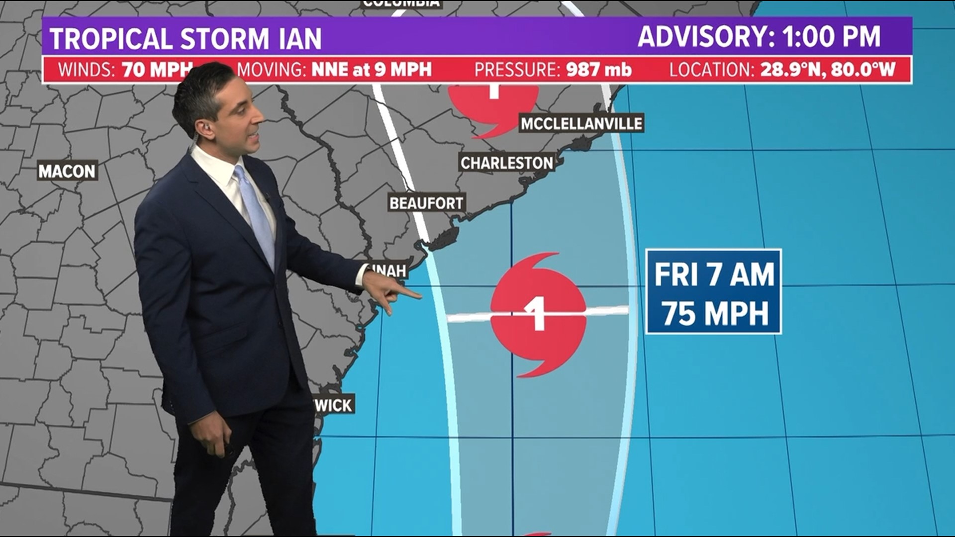 Ian has pushed offshore and is moving over warm waters. It will likely regain hurricane status as it makes its secondary U.S. landfall along the South Carolina coast