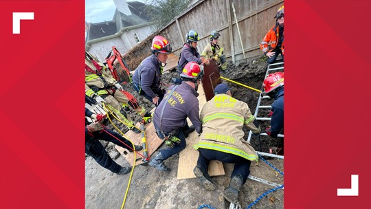 Firefighters rescue man trapped in trench in W Houston | khou.com