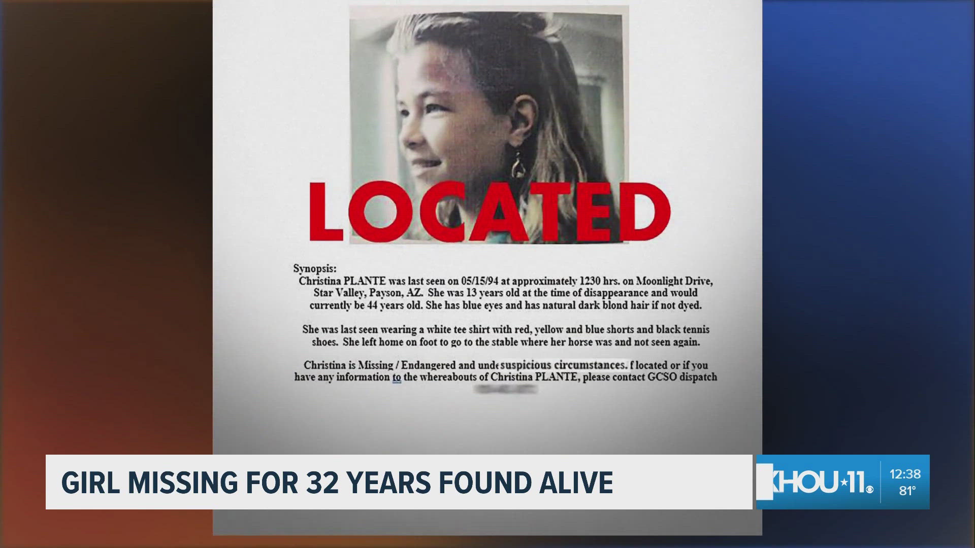 Girl who disappeared in Arizona over 30 years ago found alive | khou.com