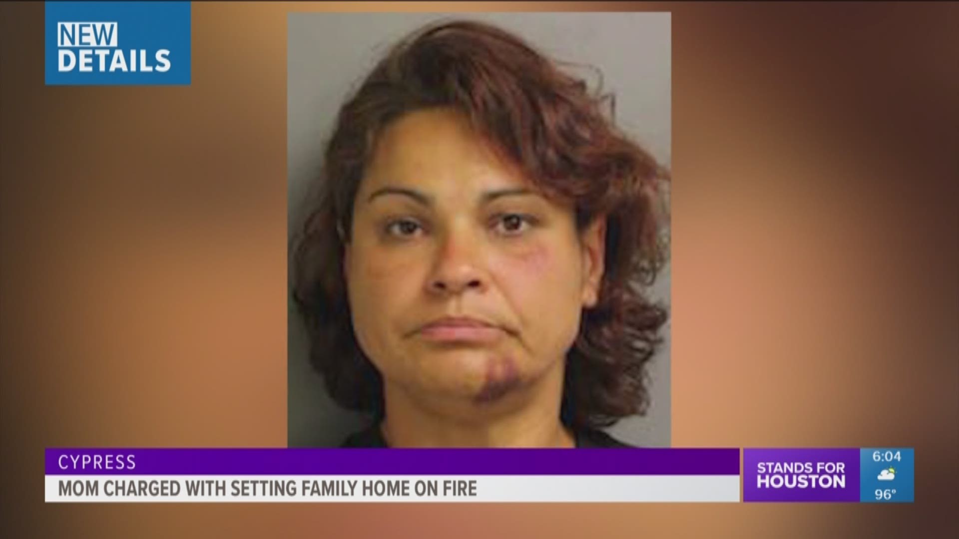 A 46-year-old woman was arrested for allegedly causing a fire to a Cypress home early Friday morning. 
