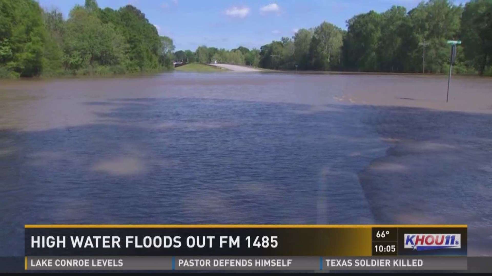 Drivers heading east on FM 1485 found themselves turning back around Saturday as soon as they could see the San Jacinto River in New Caney.