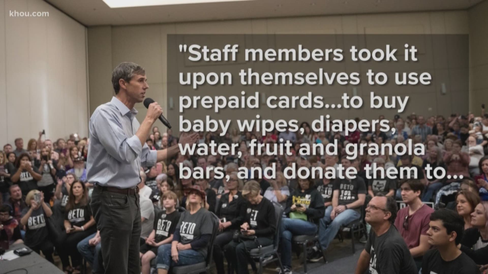 The Beto O'Rourke campaign is responding to an undercover video which appears to show his staffers using campaign funds to buy Honduran migrants supplies.