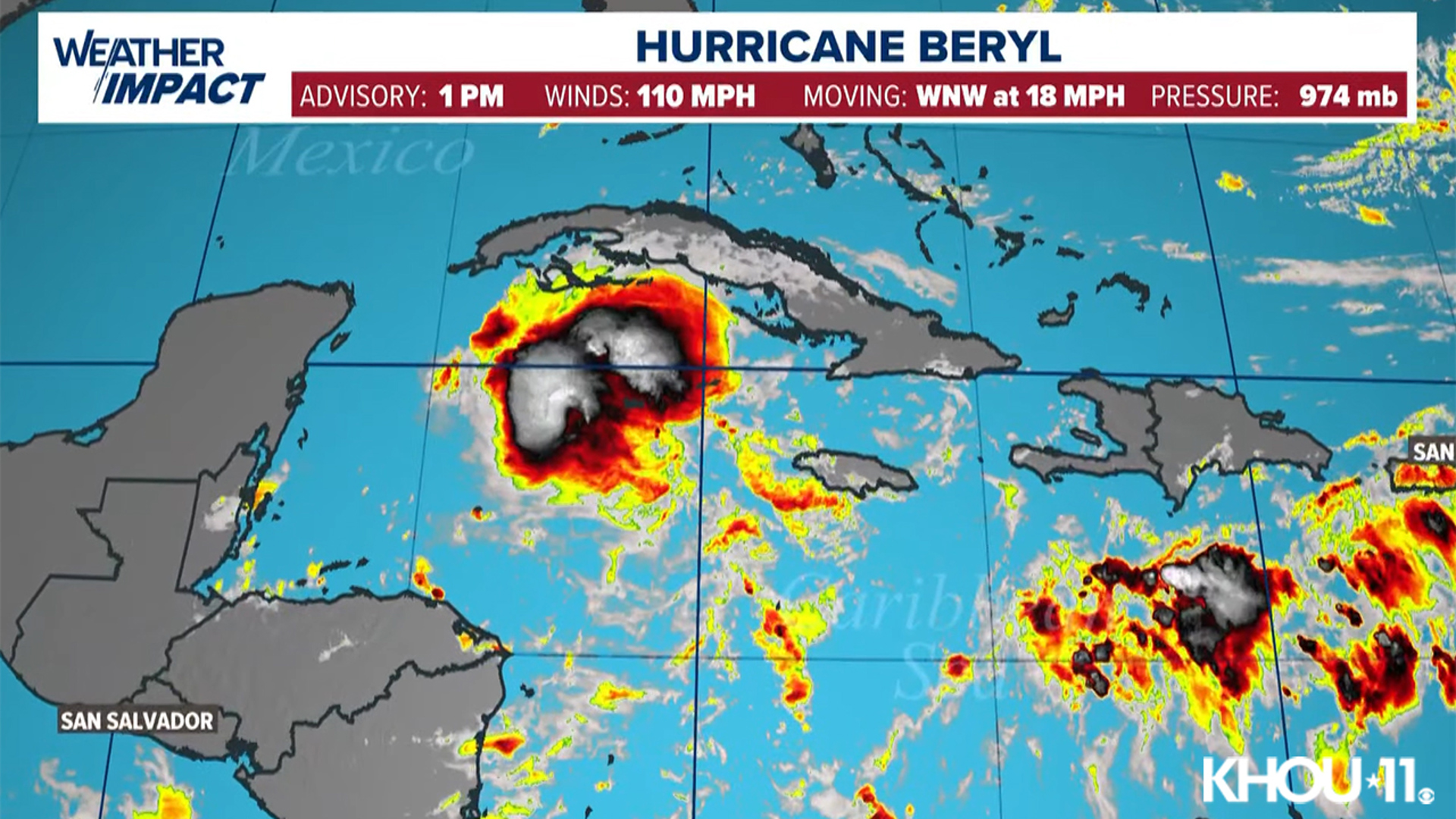 After indirectly hitting Jamaica, Hurricane Beryl is continuing on its track toward the Yucatán Peninsula. Track Hurricane Beryl live.