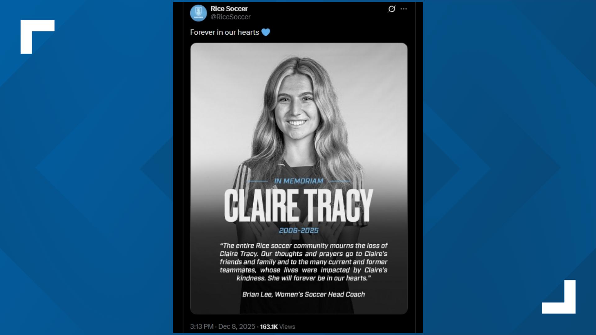 'Forever in our hearts' | Former Rice athlete dies at the age of 19 ...
