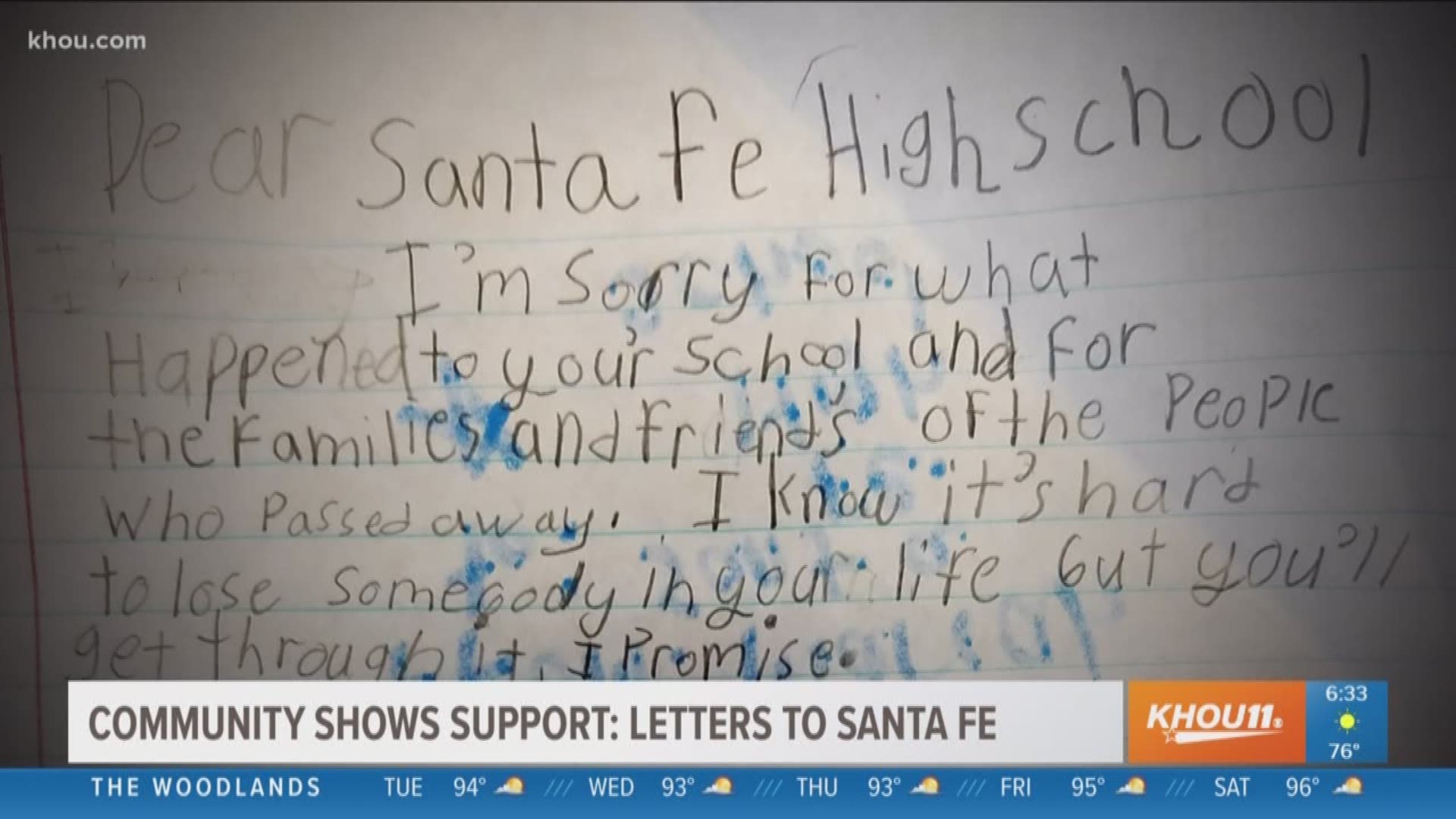 TX students share letters of support for Santa Fe counterparts