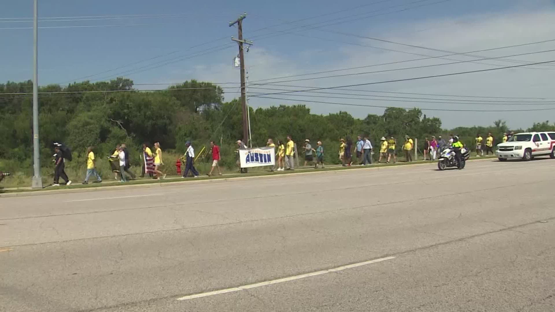 Marchers, including former congressman Beto O'Rourke, started a dayslong journey Wednesday from Georgetown to Austin in support of voting rights reform.