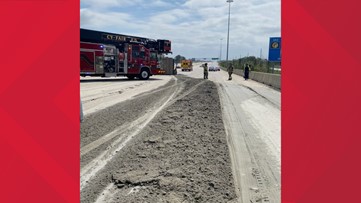 Crash with cement truck blocking traffic on NW Freeway in Cypress area