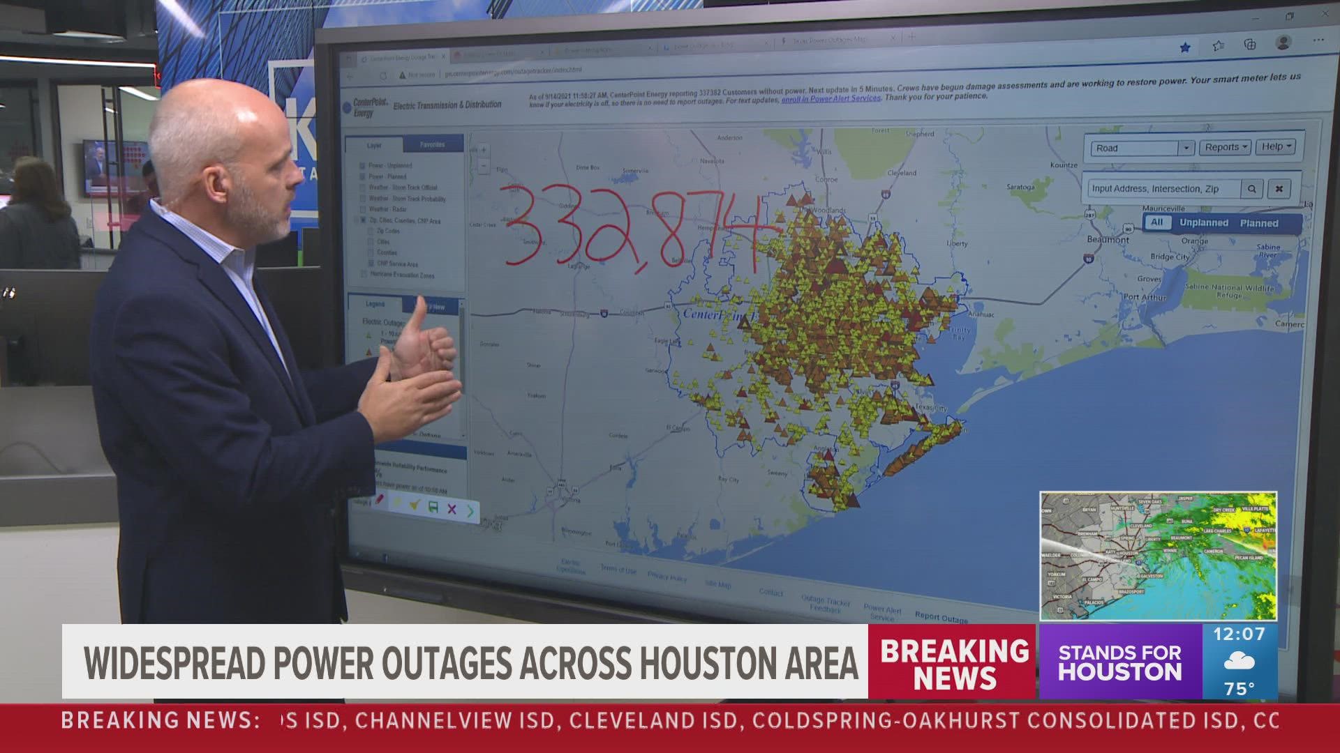 Jeremy Rogalski has the latest on CenterPoint's efforts to restore power to the Greater Houston area after Nicholas.