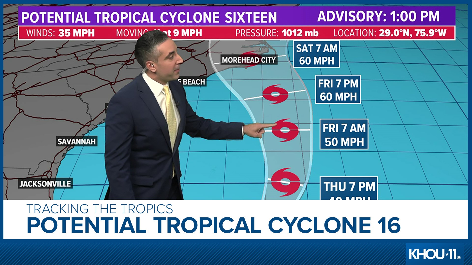 Meteorologist Tim Pandajis is tracking the system that will become either Ophelia or Philippe.