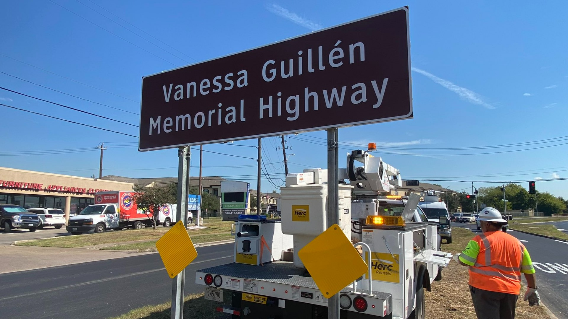 Vanessa Guillen Memorial Highway was officially unveiled Saturday morning in a ceremony with the family.