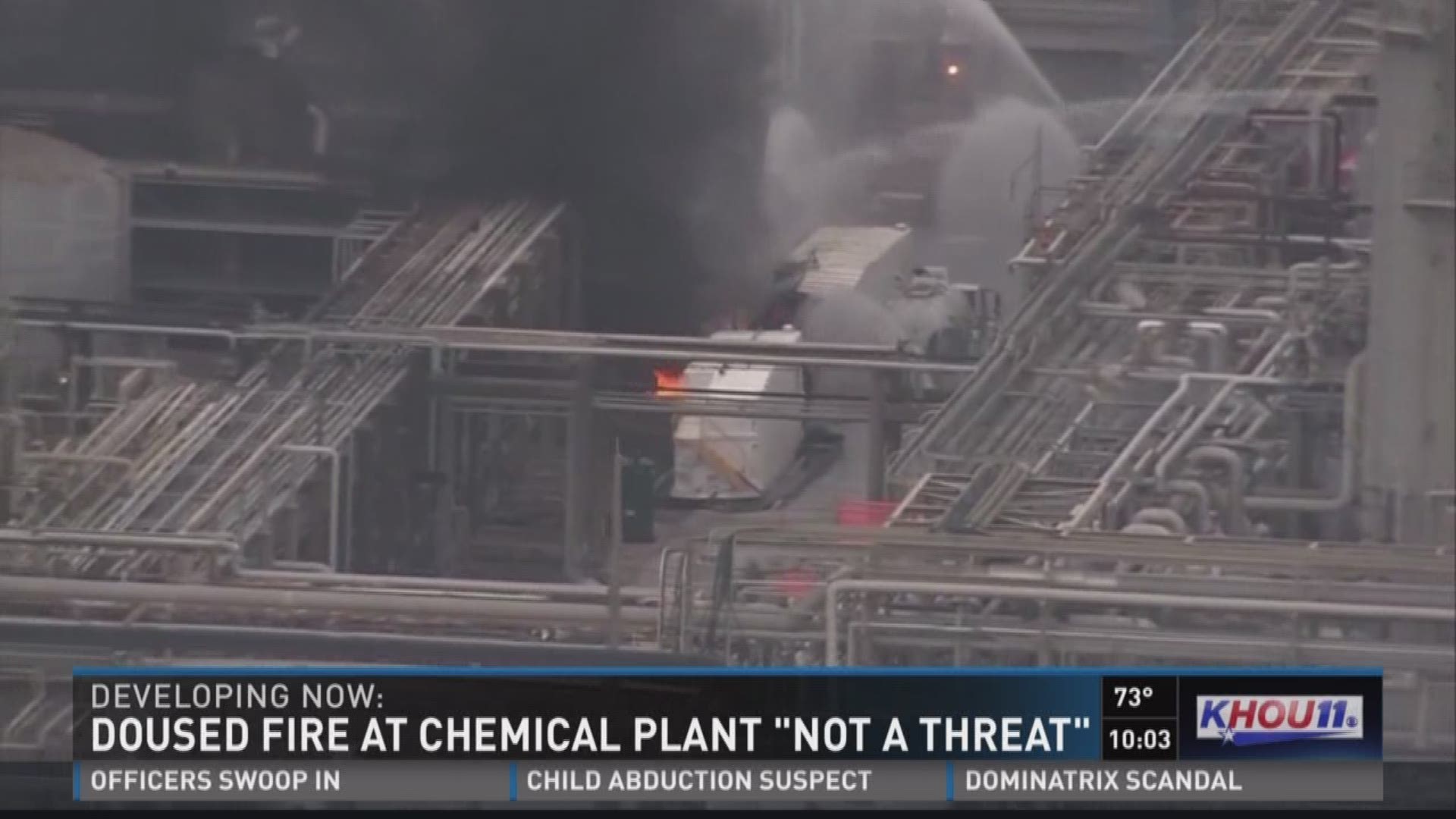 Firefighters have contained the flames and black smoke coming from a TPC plant in southeast Houston.