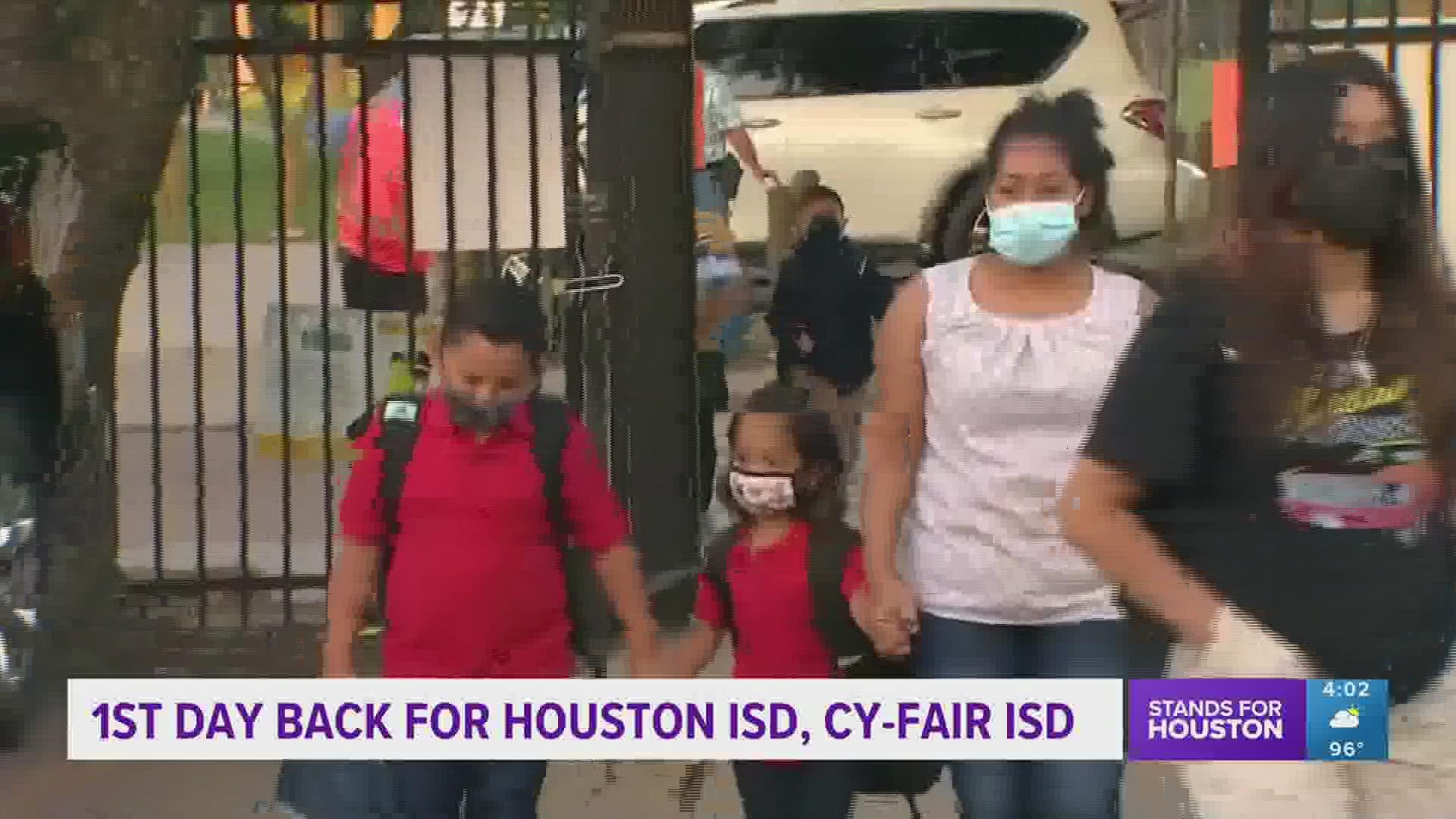 The last big group of Houston-area school districts went back to school today, including HISD and Cy-Fair ISD. Here's what the districts are doing about COVID.