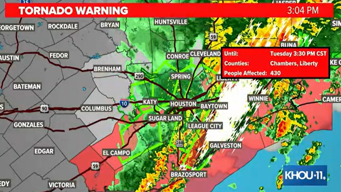 Tornado warning Houston Harris, Chambers, and Liberty counties