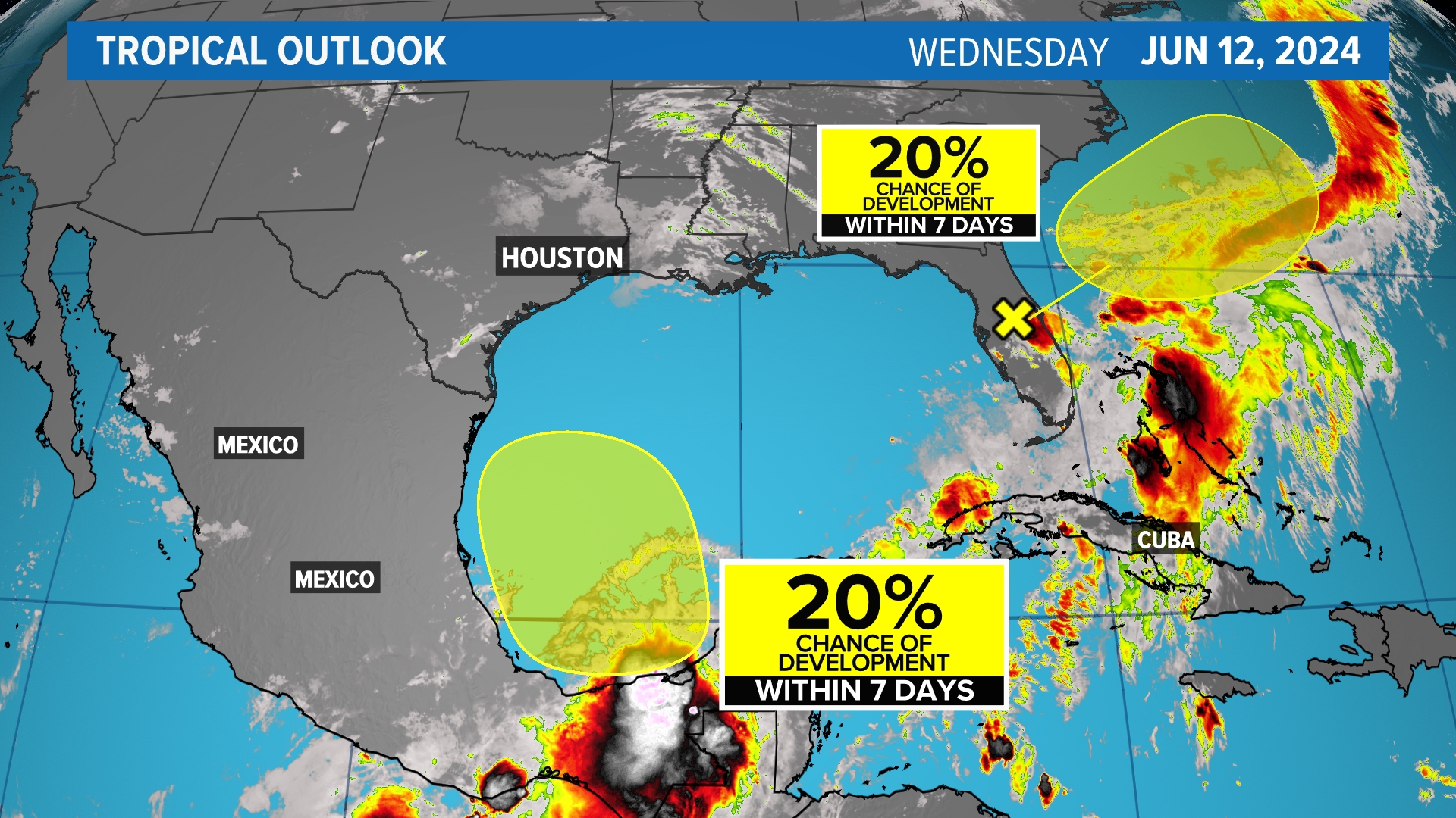 The KHOU 11 Weather Team is tracking tropical showers developing in the Bay of Campeche that could head toward Texas next week.