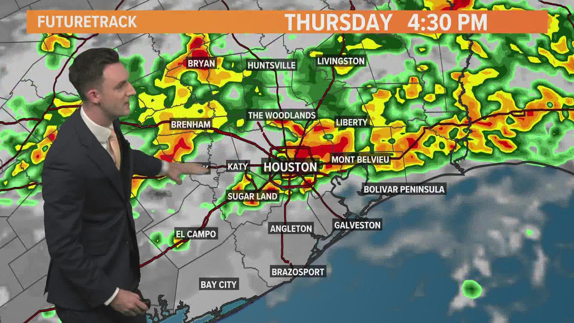 You're going to want to pay attention to the forecast as a front is expected to push a line of thunderstorms through the Houston area Thursday.