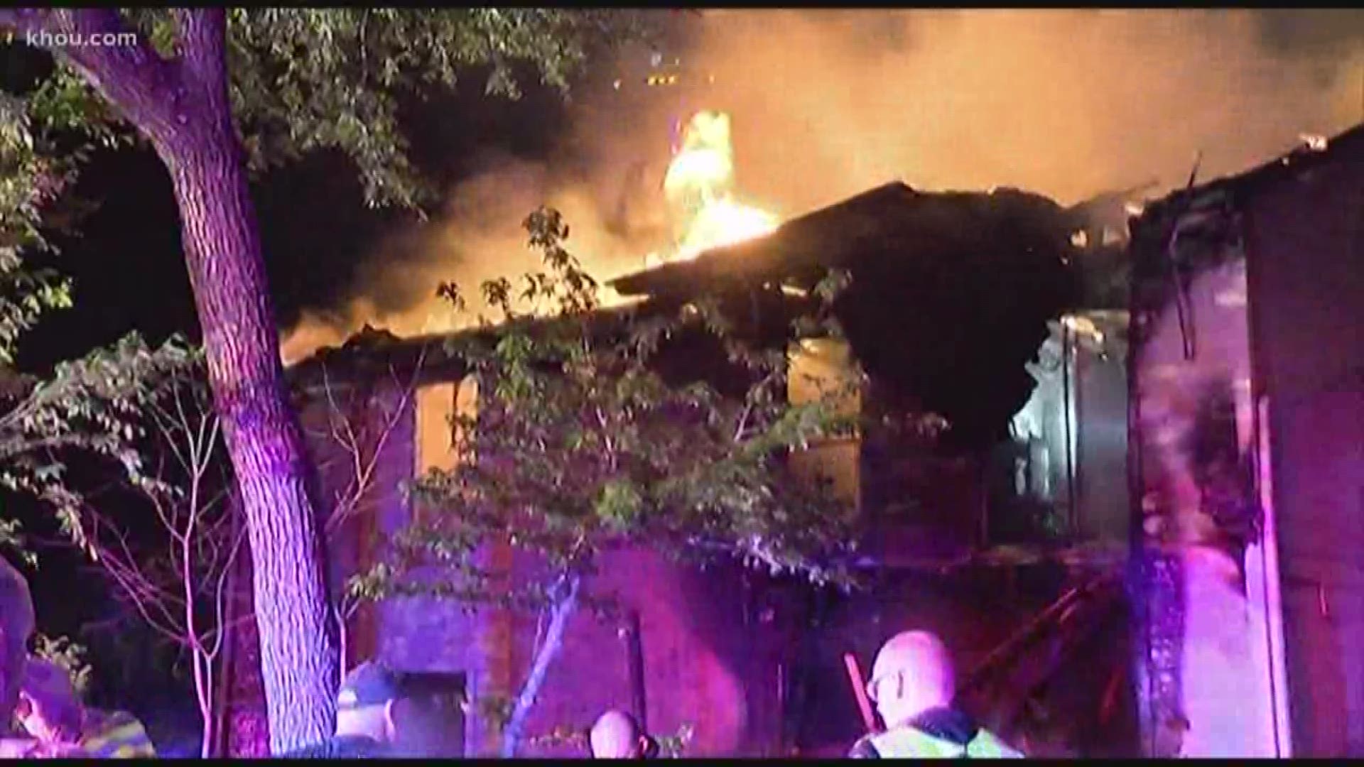 A teenager was taken to the hospital after escaping a burning apartment in The Woodlands. Officials say a man went door to door waking people up as the fire spread to the other apartments in the complex.