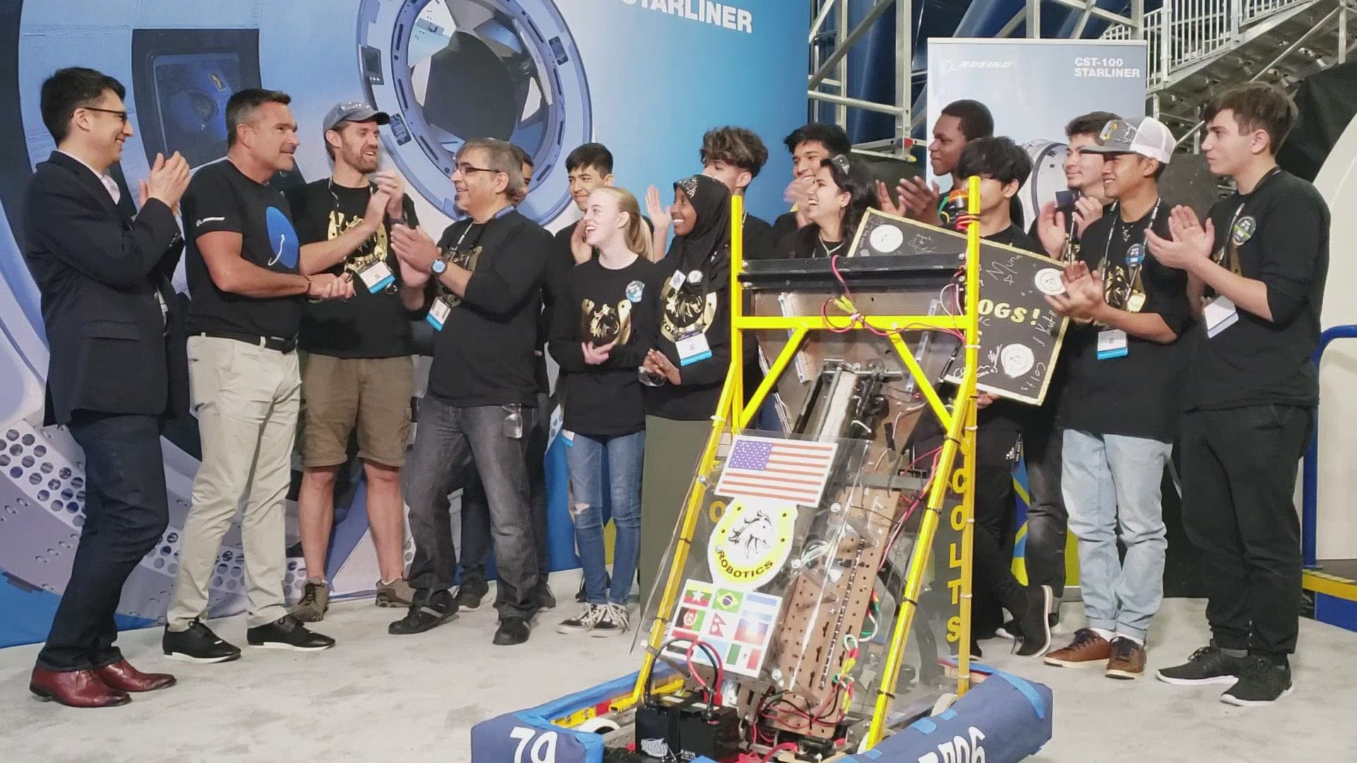 The team, which is from Cottonwood High School in Salt Lake City, Utah- made it to the FIRST Robotics World Championships with a robot made from donated scraps and supplies.