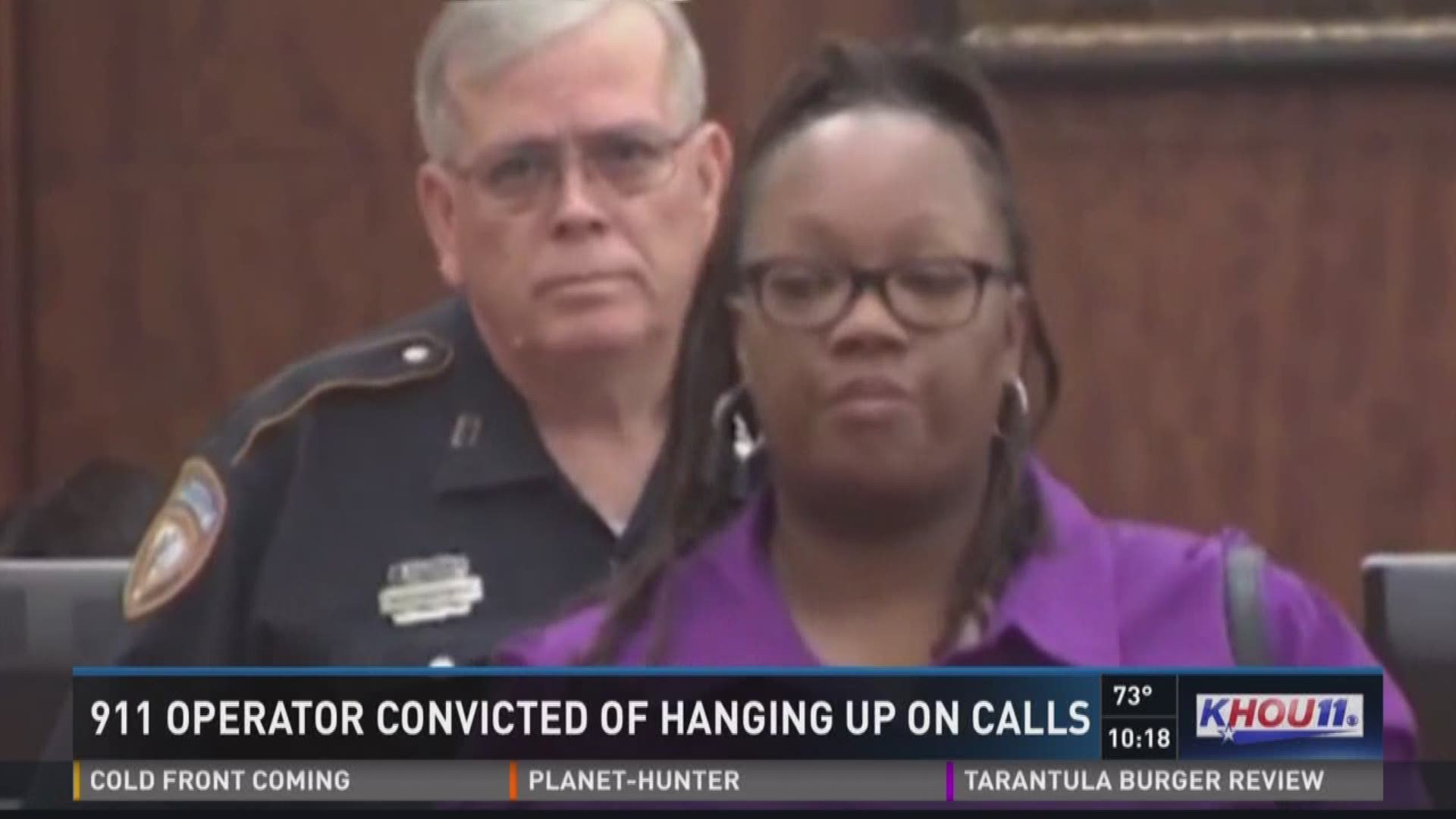 A former 911 operator in Houston was convicted and sentenced Wednesday for hanging up on people calling to report an emergency.