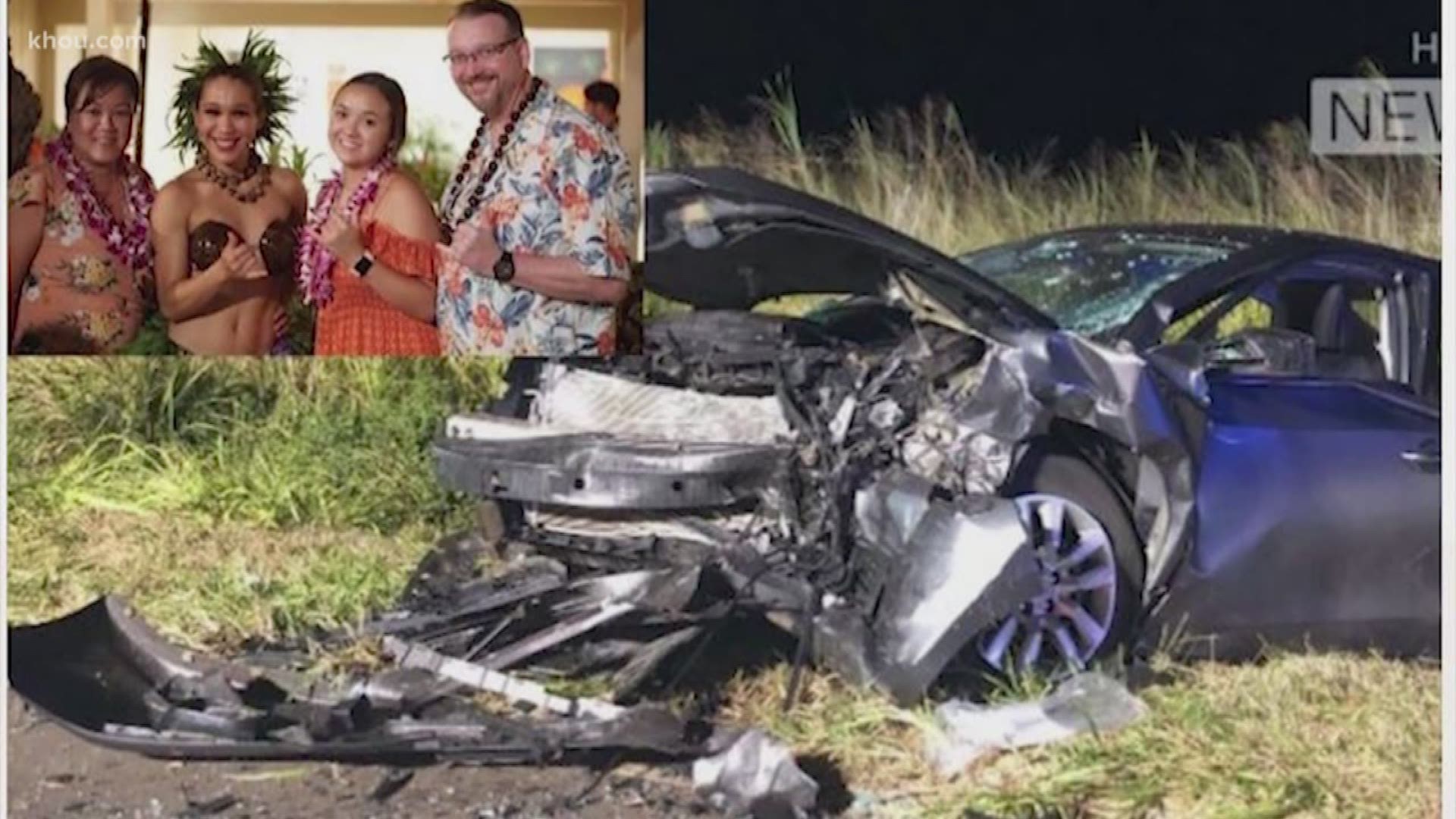A Spring woman was killed Sunday in a car crash on the way to an airport in Maui.
