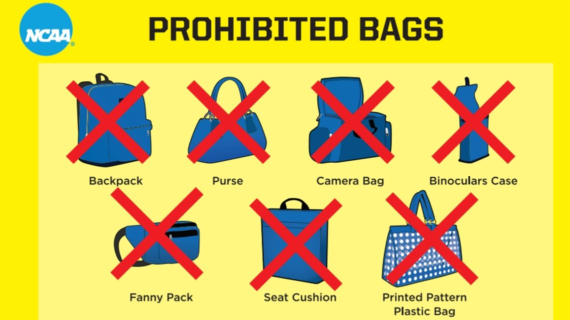 Men's Final Four bag policy and what is not allowed inside