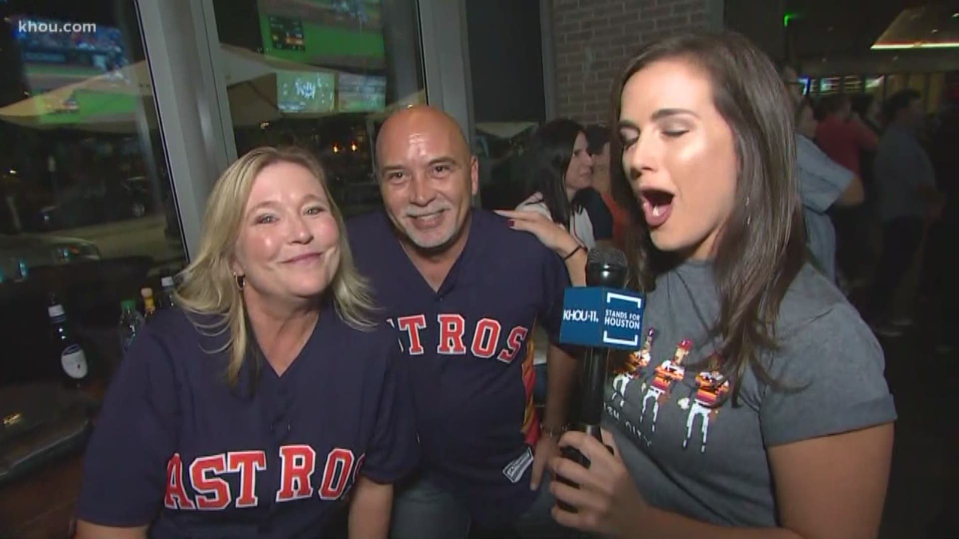 Houston Astros fans watched Game 6 of the ALCS at Biggio's as the team took on the New York Yankees.